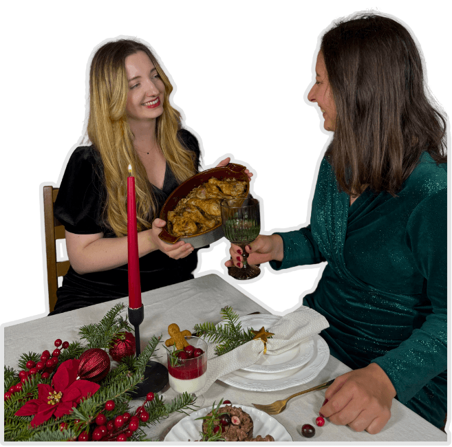 Ola i Magda przy świątecznym stole